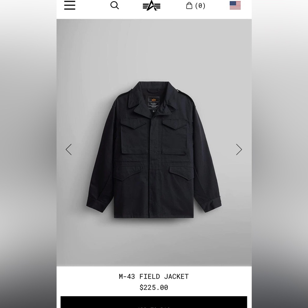 Like new Alpha industries Black jacket for men in size medium.